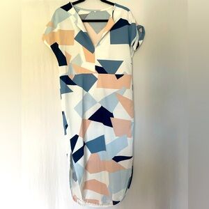 Geometric and colourful bodycon dress